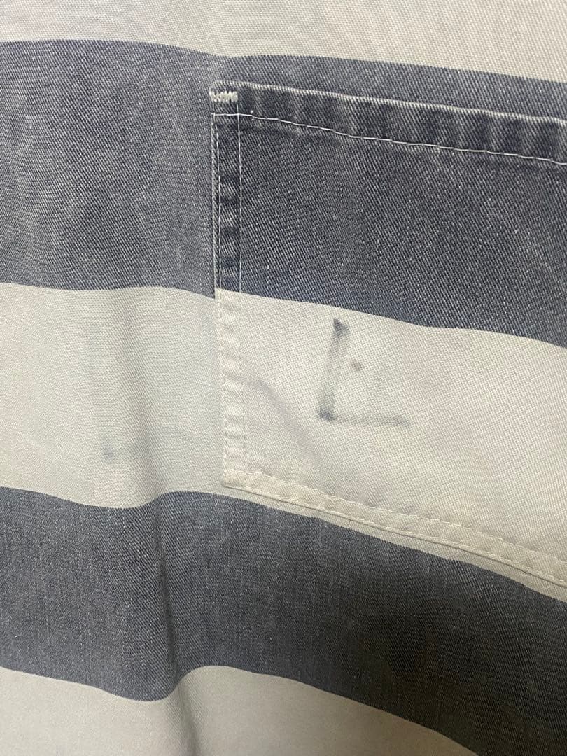 プリズナーシャツ囚人プルオーバーシャツVネックボーダー柄