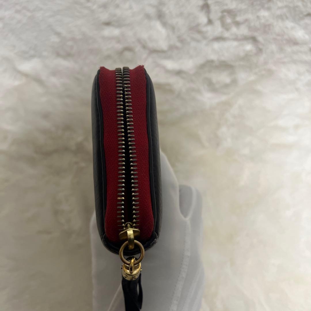 極美品 GUCCI ソーホー ラウンドファスナー 長財布 黒赤
