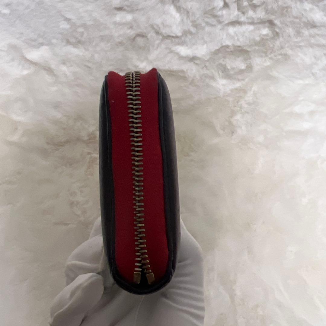 極美品 GUCCI ソーホー ラウンドファスナー 長財布 黒赤