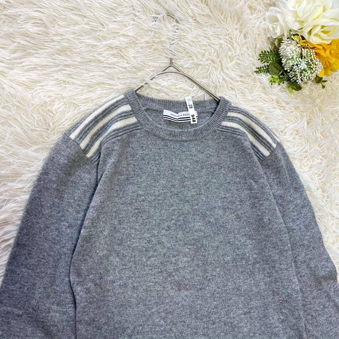 BORDERS at BALCONY ニット セーター カシミヤ 長袖 グレー