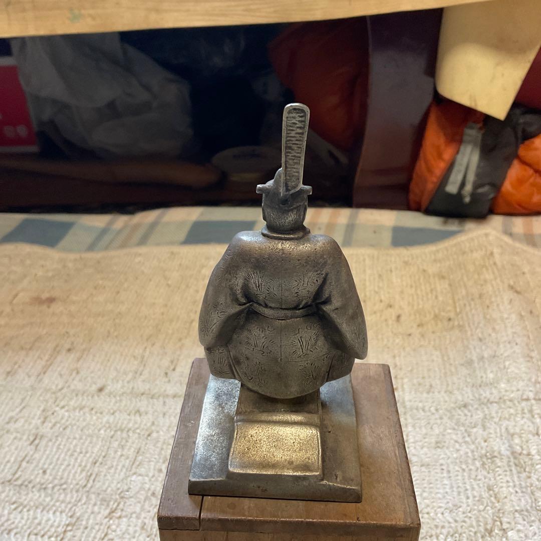 純銀製　天神様　置物　桐箱付き　昭和レトロ。