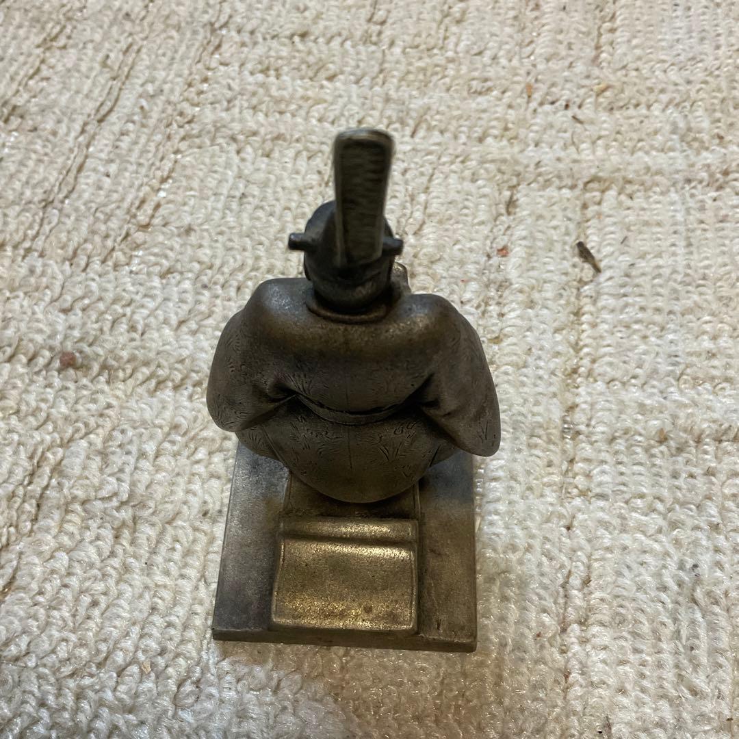 純銀製　天神様　置物　桐箱付き　昭和レトロ。