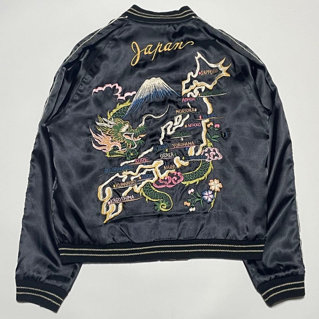 テーラー東洋　スカジャン　スーベニアジャケット　日本地図　富士　龍　黒　カーキ