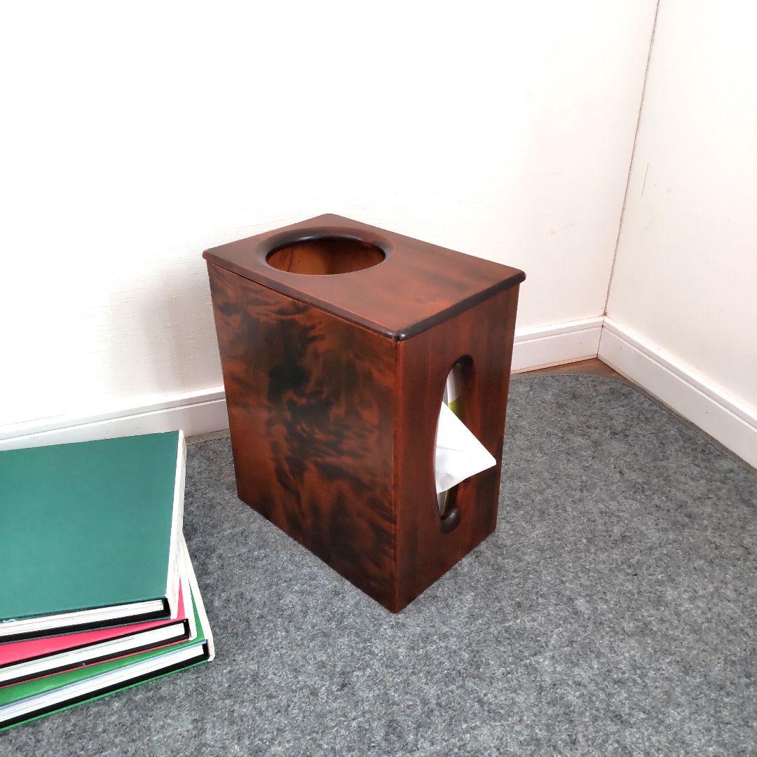 JAPAN VINTAGE　木製　ティッシュケース　ごみ箱　ダストボックス　民芸