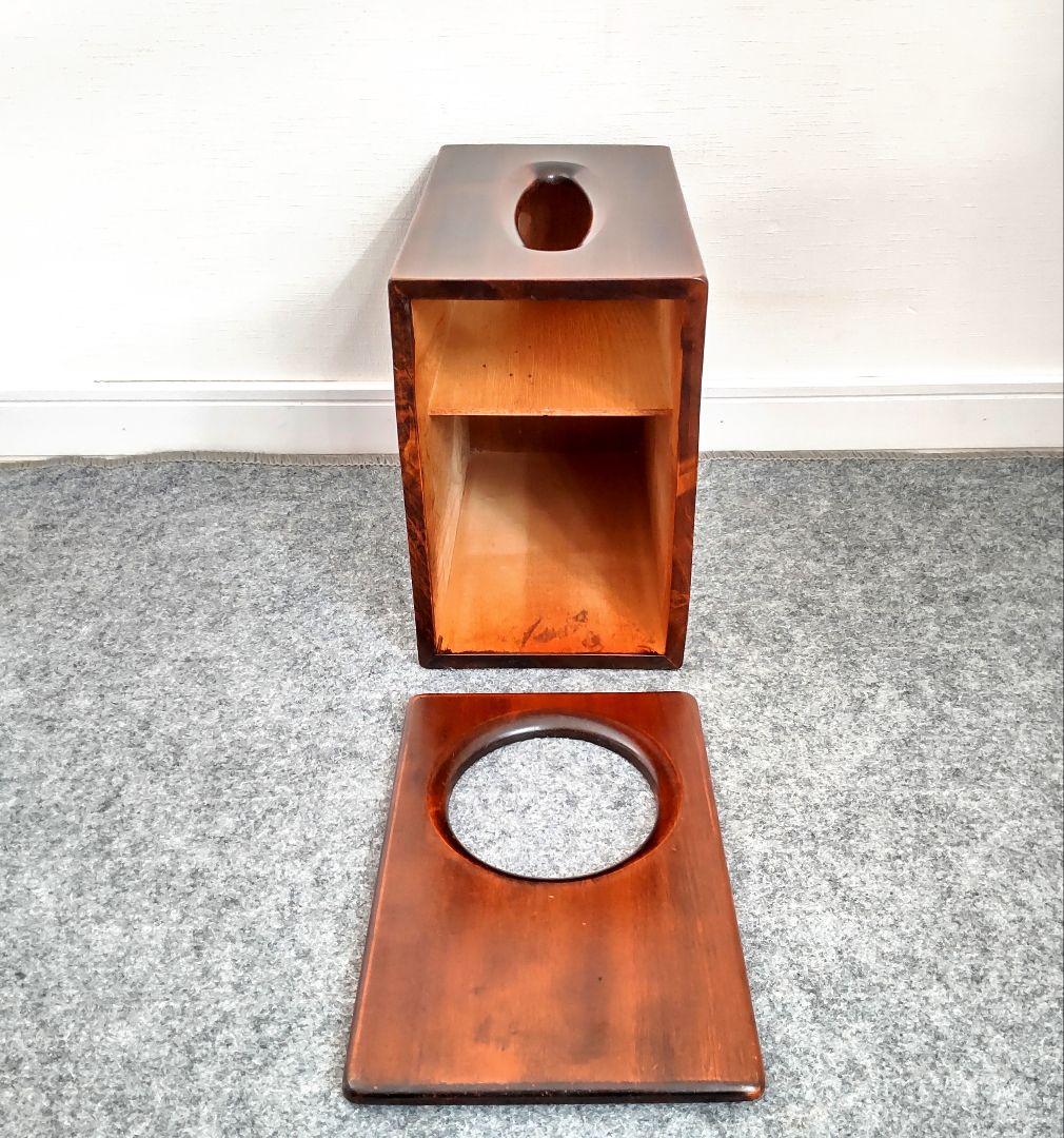 JAPAN VINTAGE　木製　ティッシュケース　ごみ箱　ダストボックス　民芸