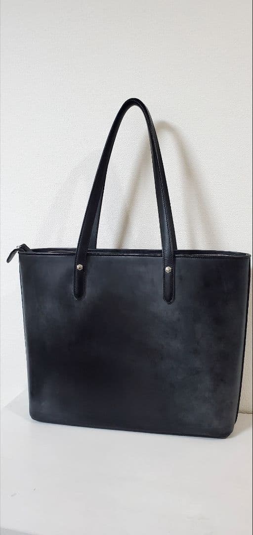 【超美品】万双 トートバッグ ブライドルレザー ブラック