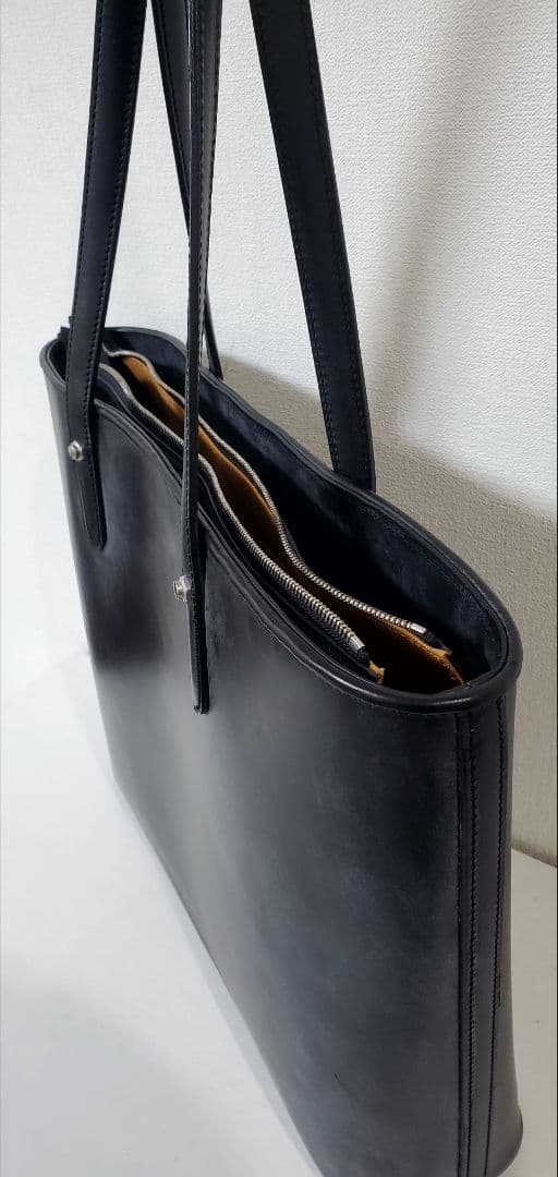 【超美品】万双 トートバッグ ブライドルレザー ブラック