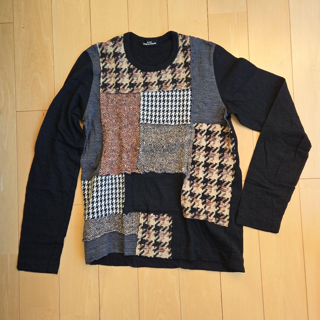 大人気！新品未使用　トリココム・デ・ギャルソン　パッチワーク長袖ニットカットソー