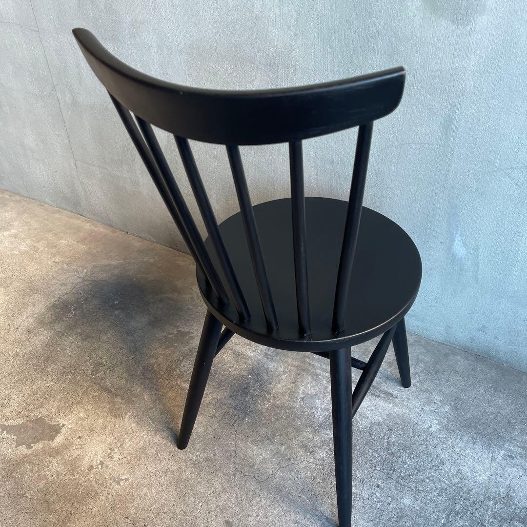 秋田木工　ハンナチェア　マットブラック塗装　オールドヴィンテージ