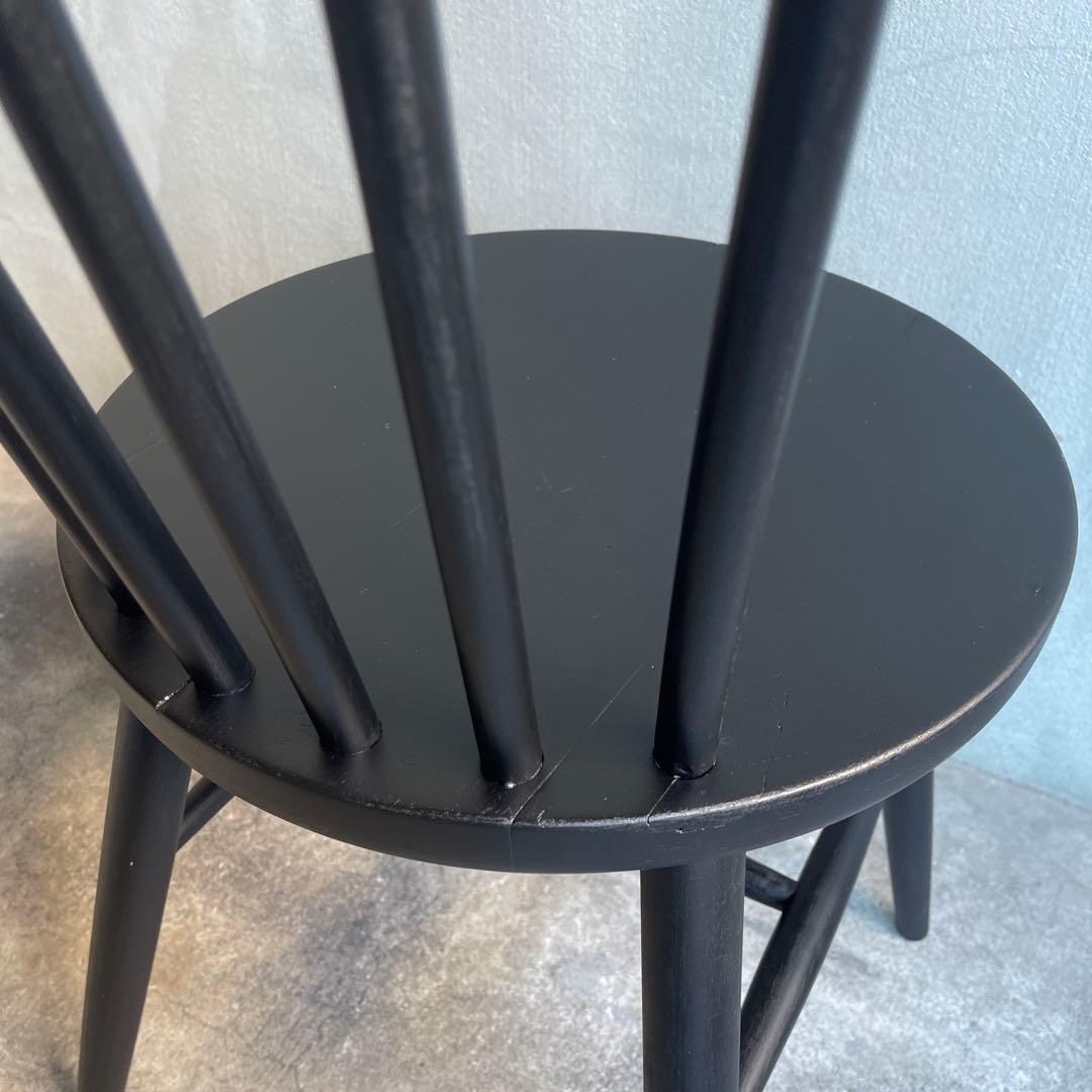 秋田木工　ハンナチェア　マットブラック塗装　オールドヴィンテージ