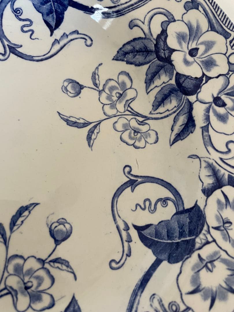 クレイユモントロー　FLORA アンティークプレート　深皿　フランス