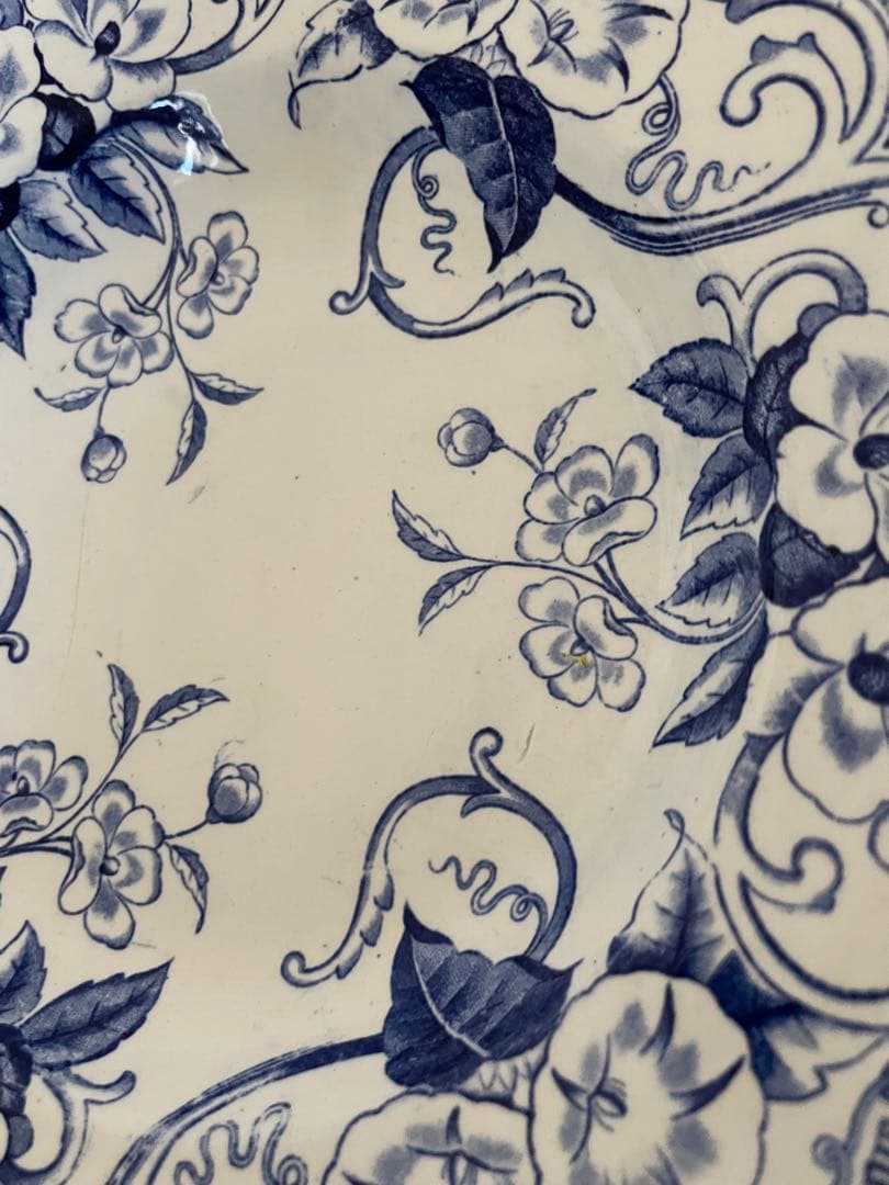 クレイユモントロー　FLORA アンティークプレート　深皿　フランス