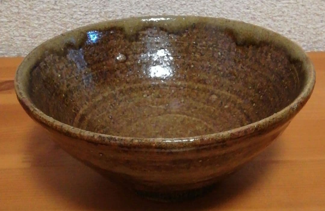 人間国宝　田村耕一作　益子焼　鉄絵　茶碗　共箱　茶道具