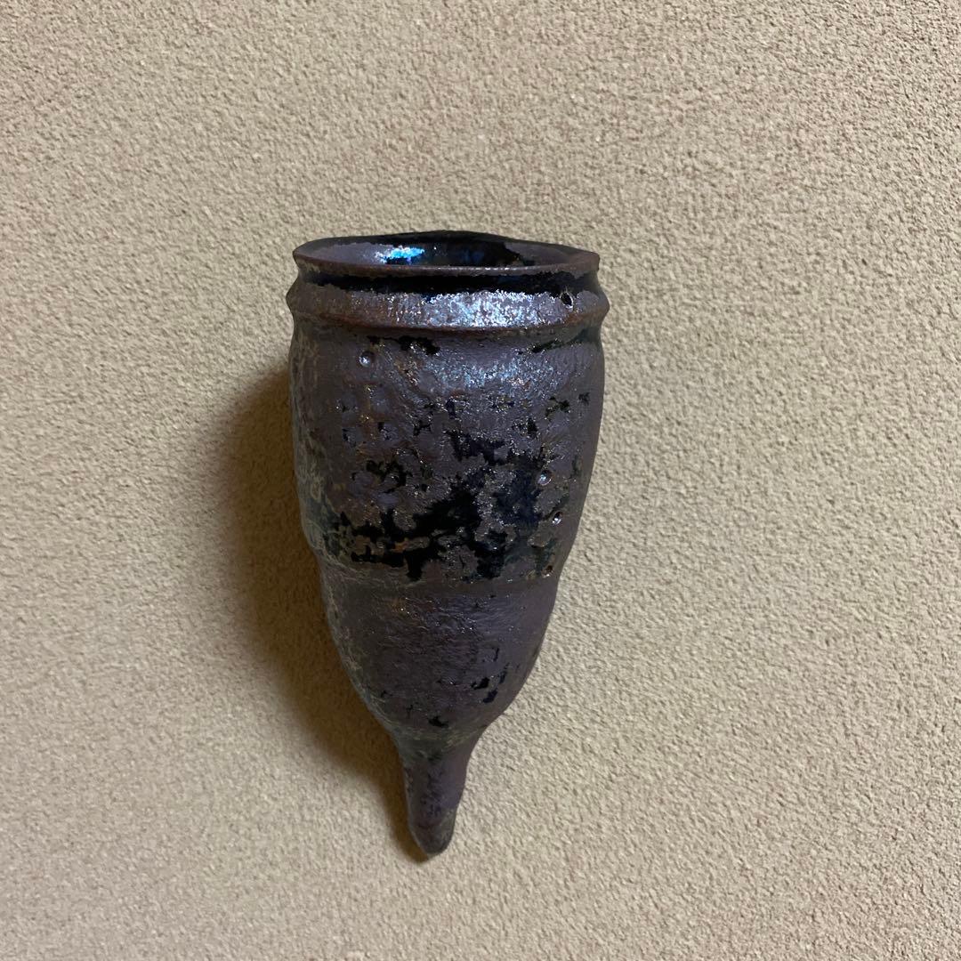 鐡釉　掛花入　佐々木禅　作