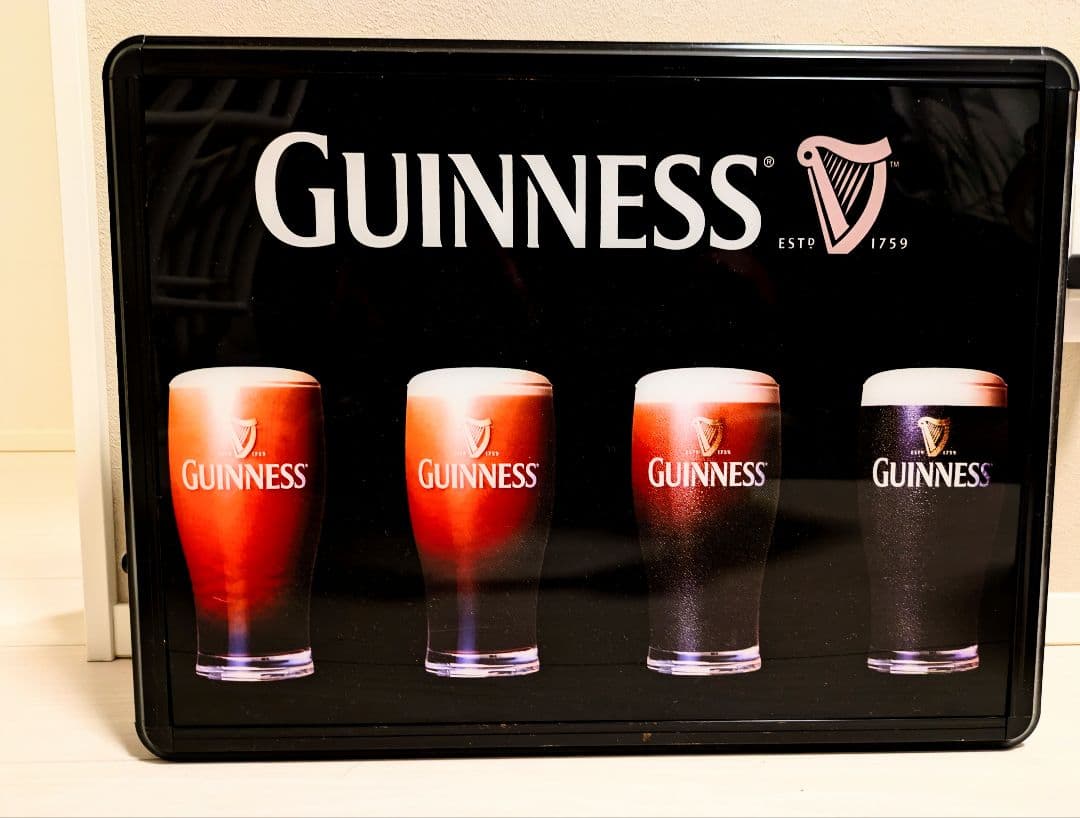 Guinness ビール　ギネス　ネオン　パブミラー　 サイン　看板　照明
