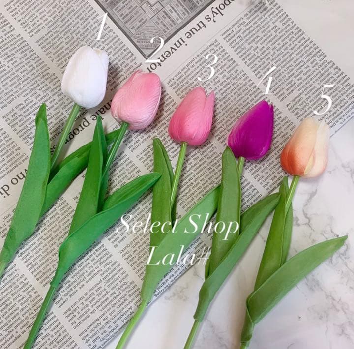 チューリップ 造花 5本セット♡花束  観葉植物 スリーズ ドライフラワー