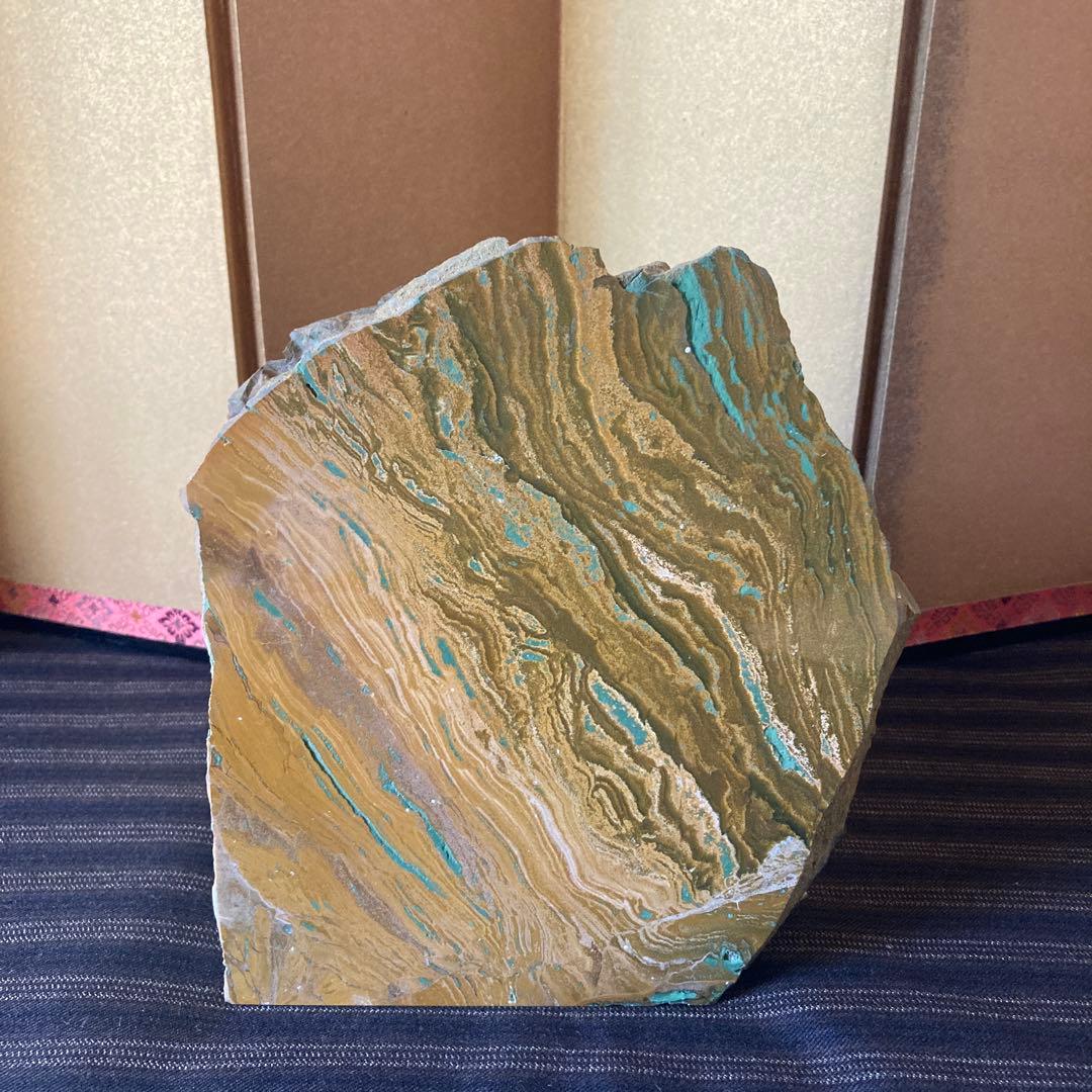 綺麗な模様の鑑賞石　一部磨き面有り　ジャスパー　3.4kg