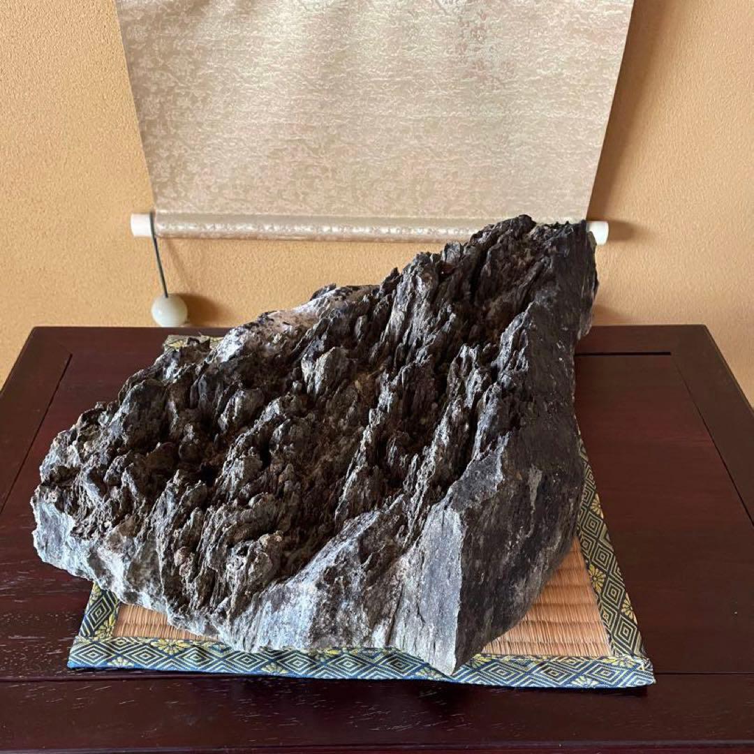 水石 鑑賞石 【八溝石 】特大 和風インテリア オブジェ アクアリウム 水槽石