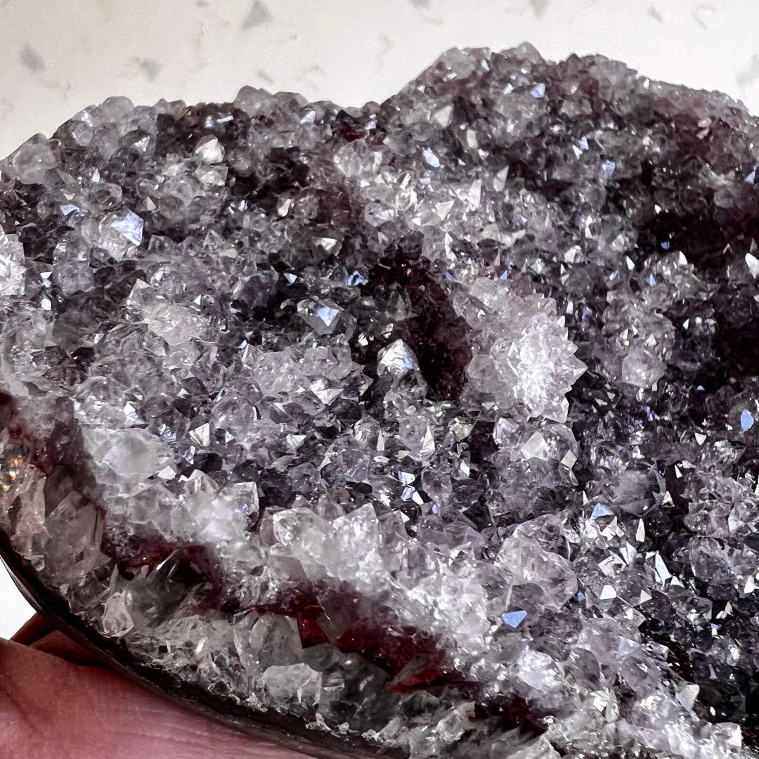 ハイクオリティ　ラベンダーカラーアメジスト　ハート型　クラスター　アメジスト