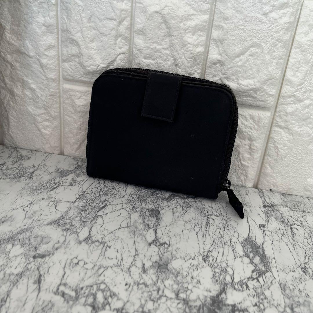 PRADA プラダ 三角プレート ナイロン×サフィアーノ ミニ財布 二つ折り財布