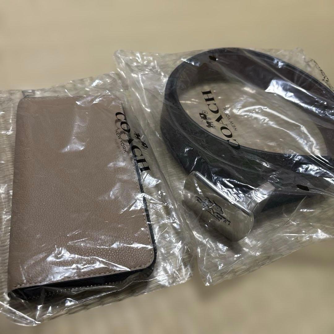 【COACH】新作長財布＆リバーシブルレザーベルト　新品2点セット！メンズ
