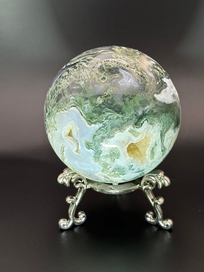 モスアゲート＊8.1cmスフィア＊パワーストーン天然石