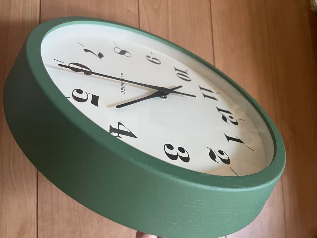 KATOMOKU グリーン 掛時計 直径30cm