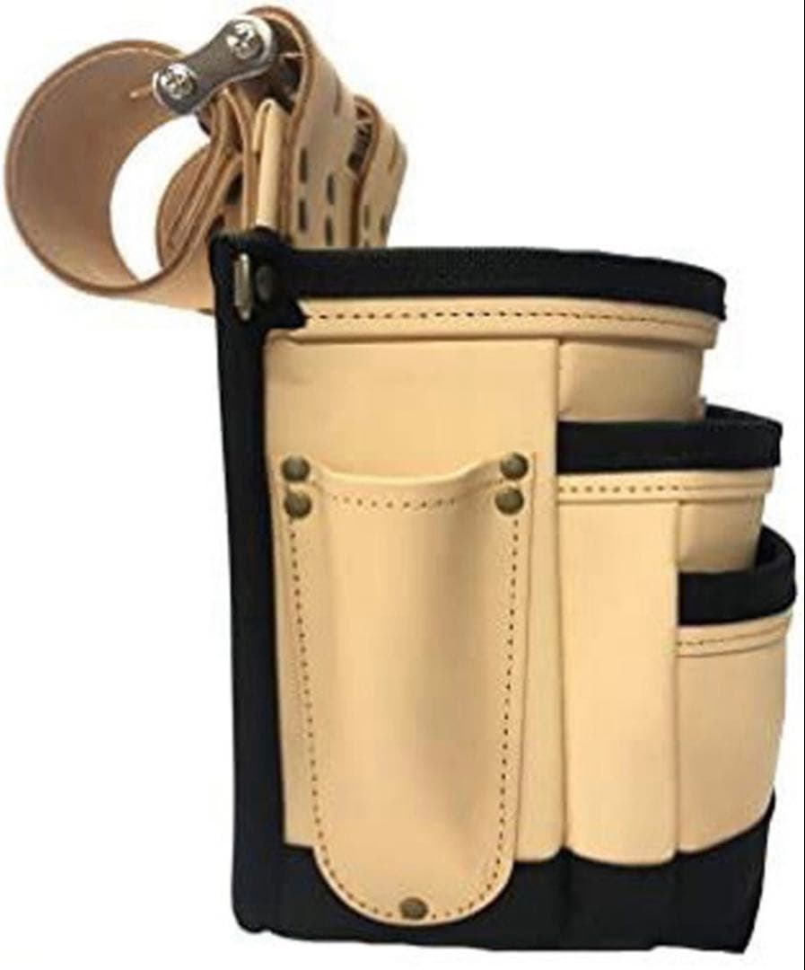 太郎@@　ニックス　総ヌメ革使用３段腰袋(バリスティック補強仕上げ)