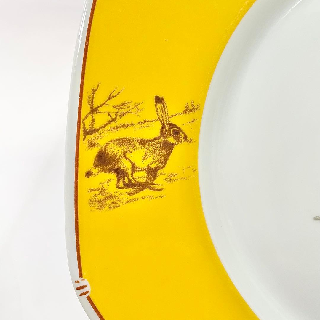 ◎ HERMES エルメス シャス イエロー 八角プレート ダックスフンド