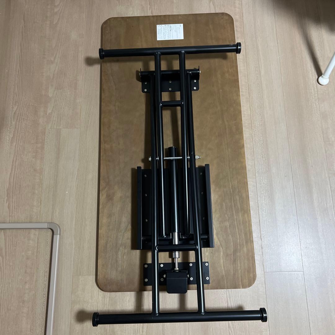 無段階昇降式ブラウンダイニングテーブル