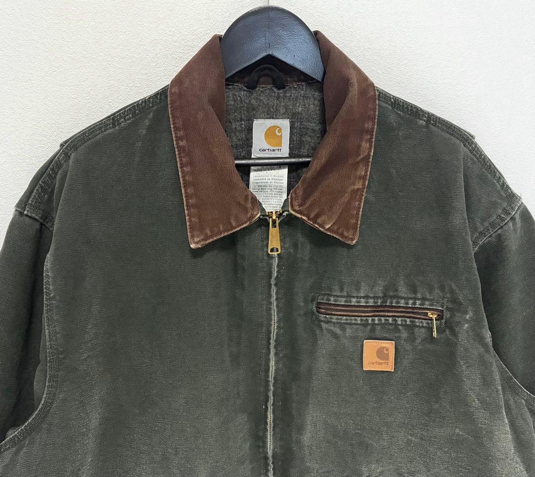 レア Carhartt デトロイトジャケットモスグリーン 2XL J97