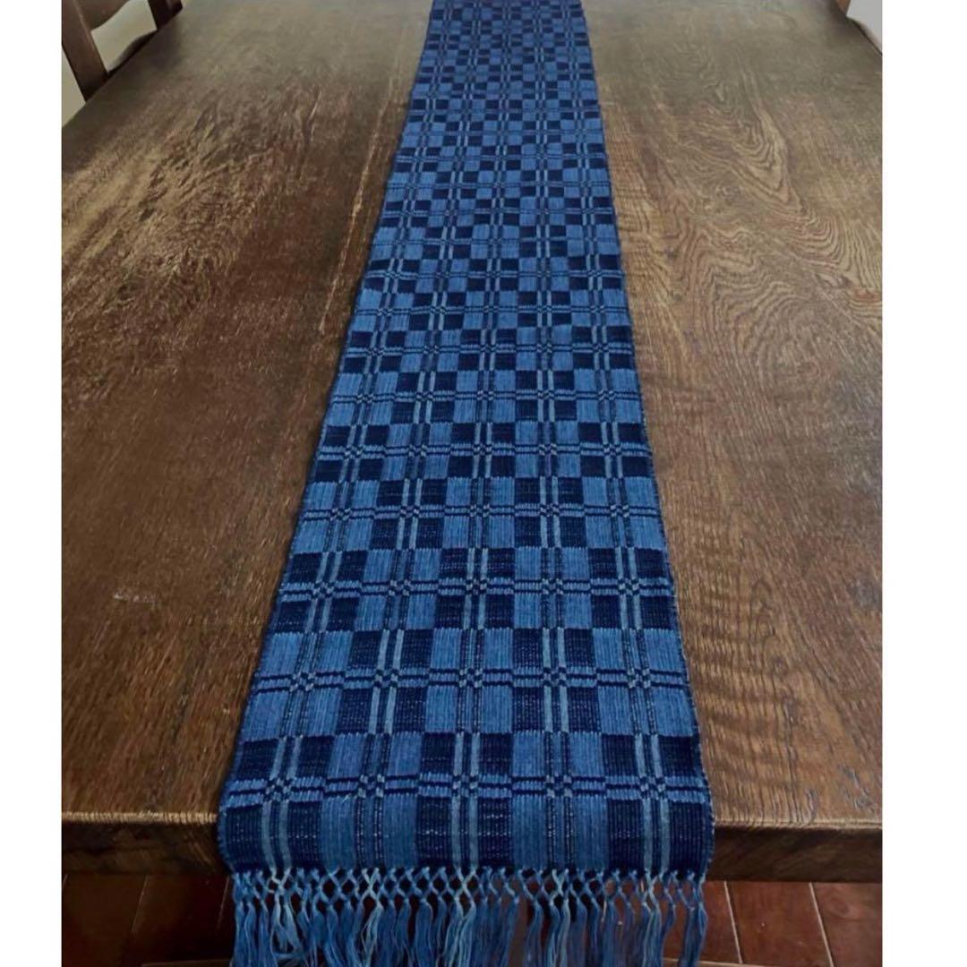 テーブルランナー ／ 手織り　本藍染め