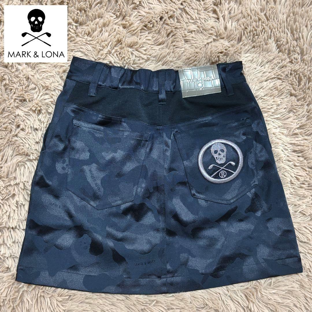 マークアンドロナ　スカート　スカル　カモフラ　迷彩　ブラック　36