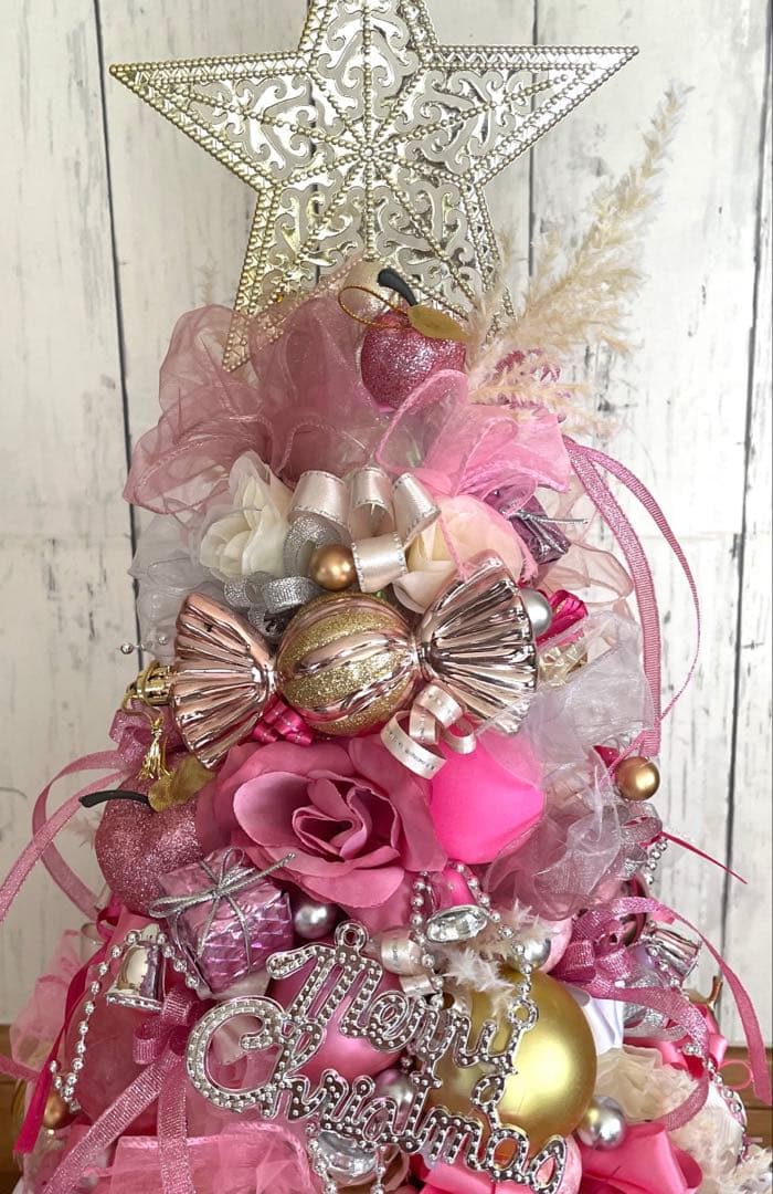 ピンクのクリスマスツリー 約55cm❣️⭐️必ずプロフ読んでください❣️3点❣️