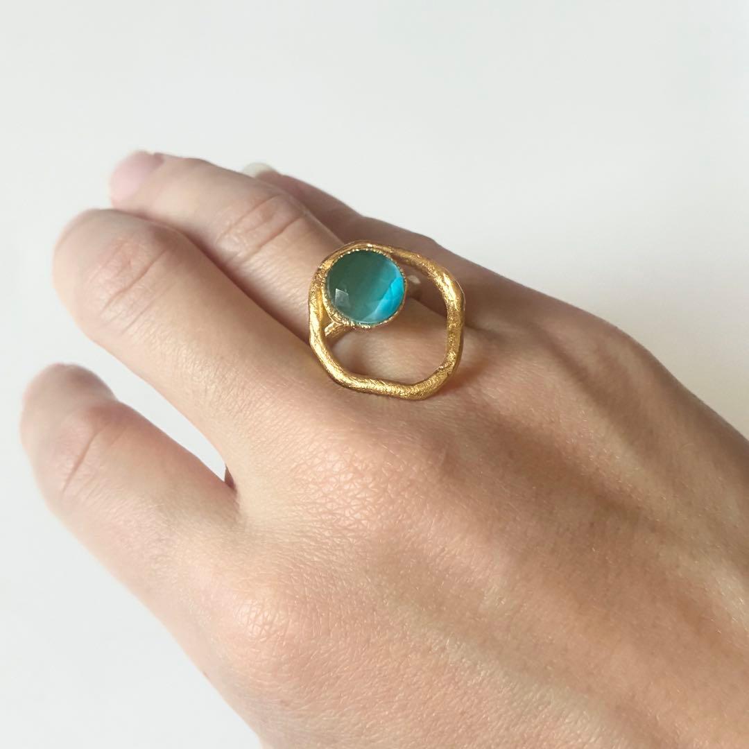 【ギリシャ直接買付け】サントリーニ島のアフロディーテリング ゴールドプレーテッド