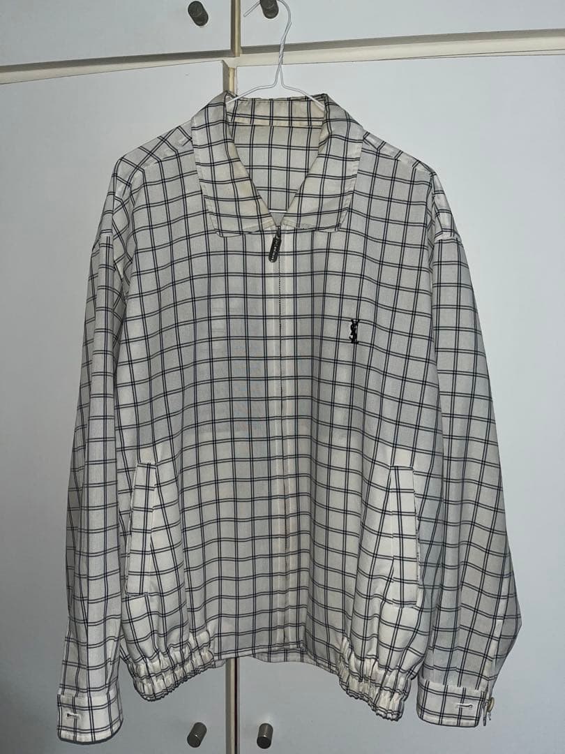 YSL チェック柄 ジップアップ ブルゾン