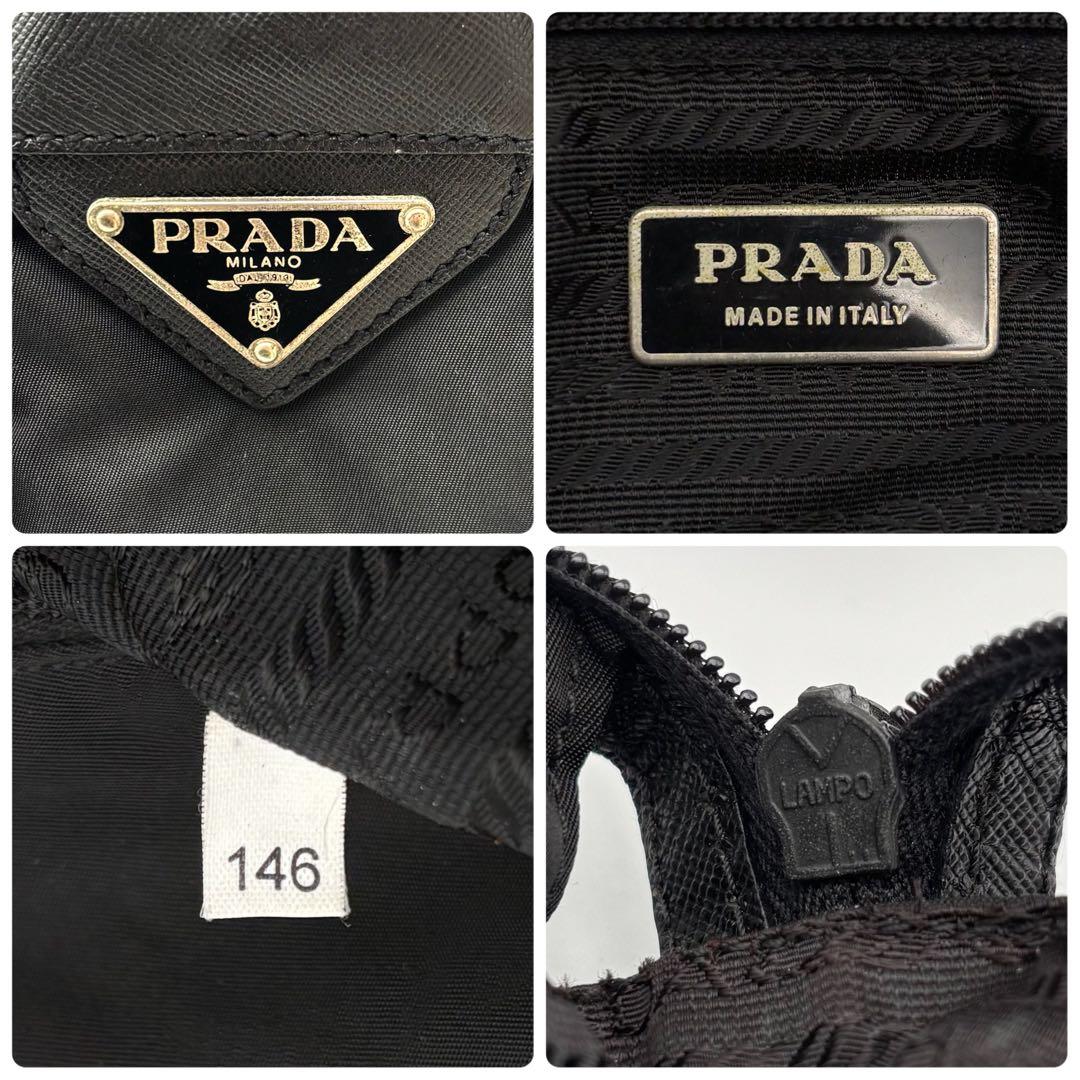 【A4収納可】プラダ　メッセンジャーバッグ サフィアーノレザー　大容量　ナイロン