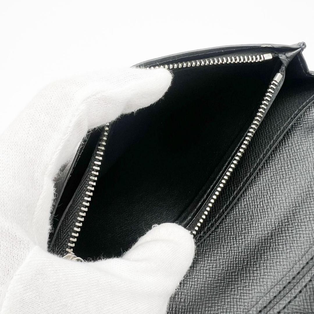 【美品】新型 ヴィトン タイガ ポルトフォイユ ブラザ 長財布 黒 M30501