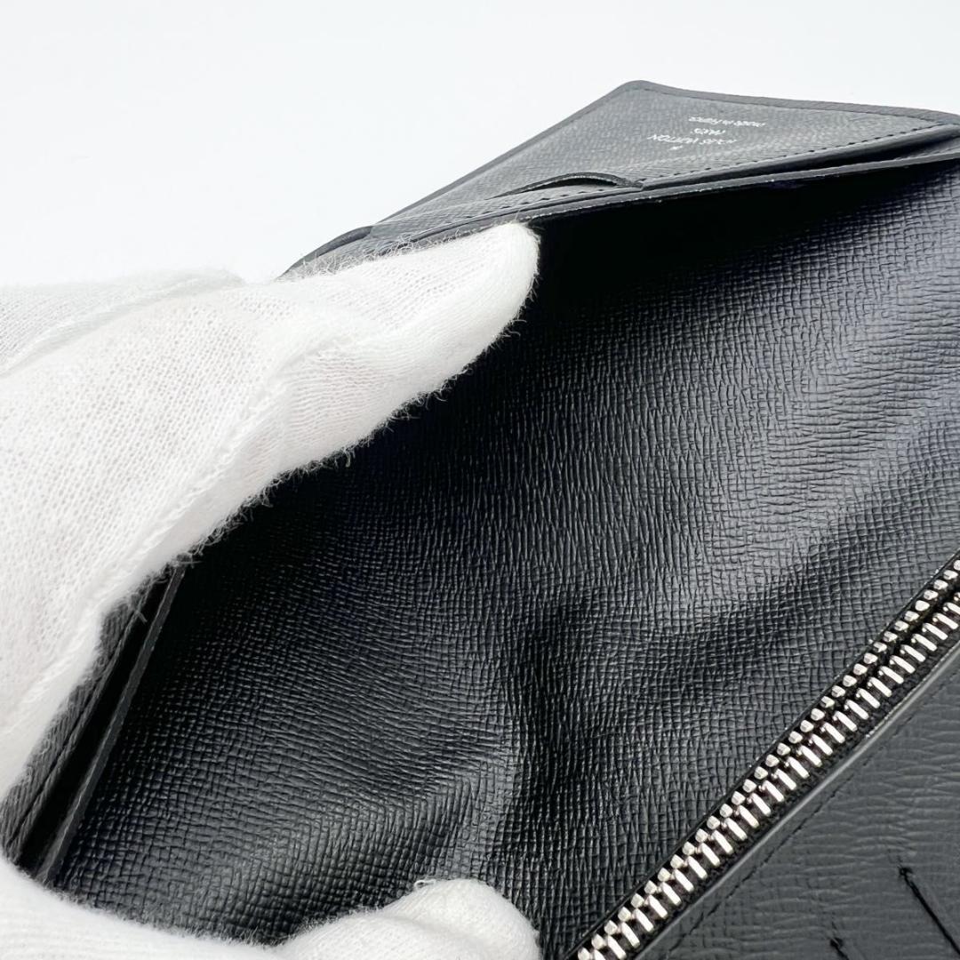 【美品】新型 ヴィトン タイガ ポルトフォイユ ブラザ 長財布 黒 M30501