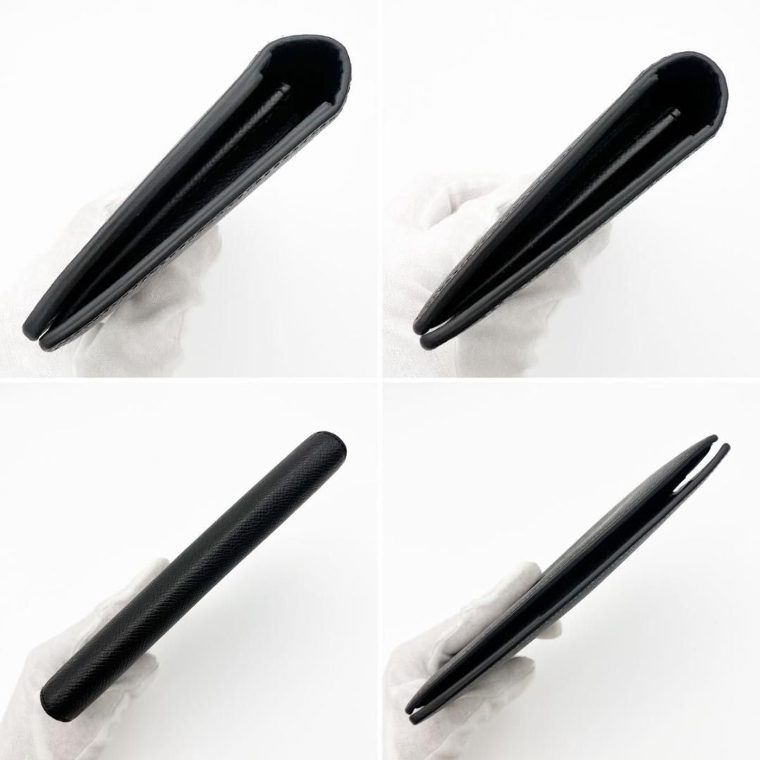 【美品】新型 ヴィトン タイガ ポルトフォイユ ブラザ 長財布 黒 M30501