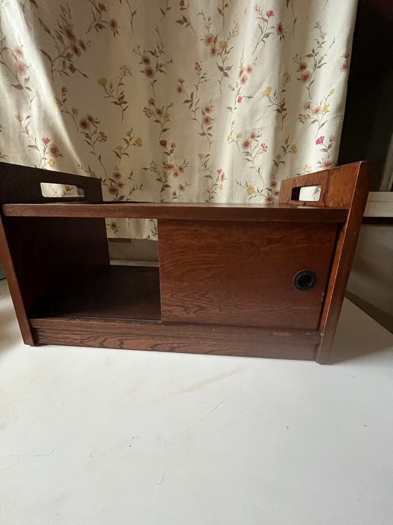 昭和レトロ 木製 小物収納 キャスター付き お座敷ワゴン ポット台