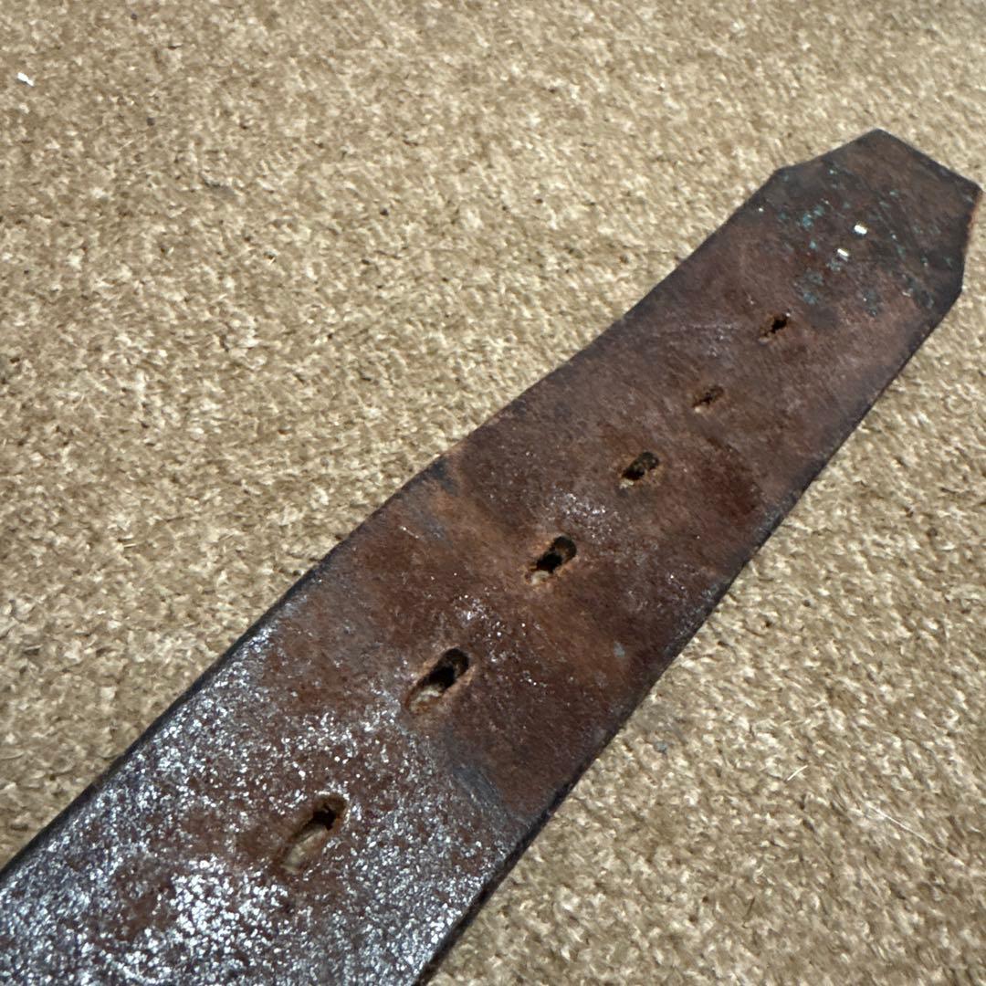 34inch HTC ウイング レザー スタッズベルト　茶芯　ブラック