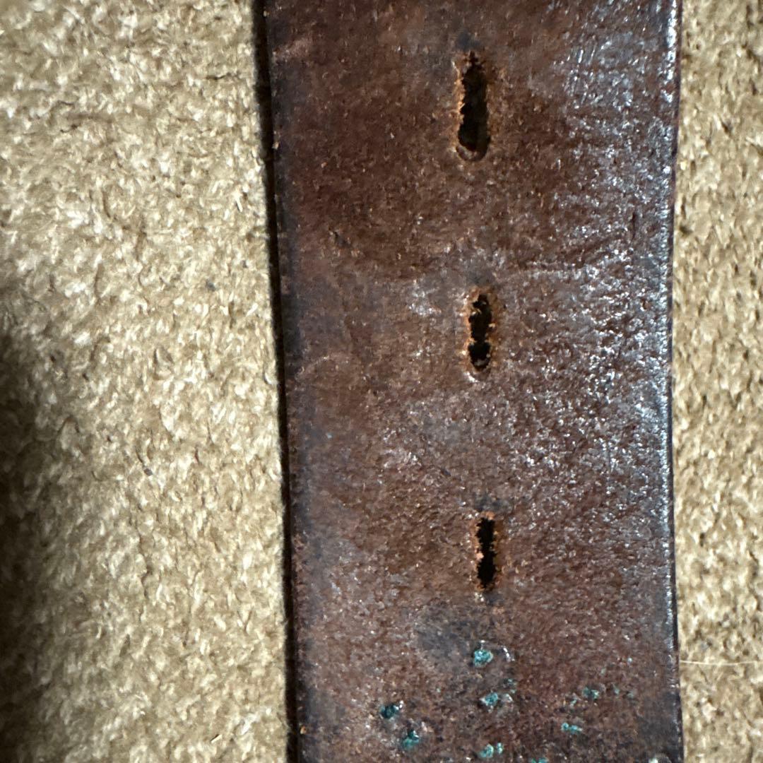 34inch HTC ウイング レザー スタッズベルト　茶芯　ブラック