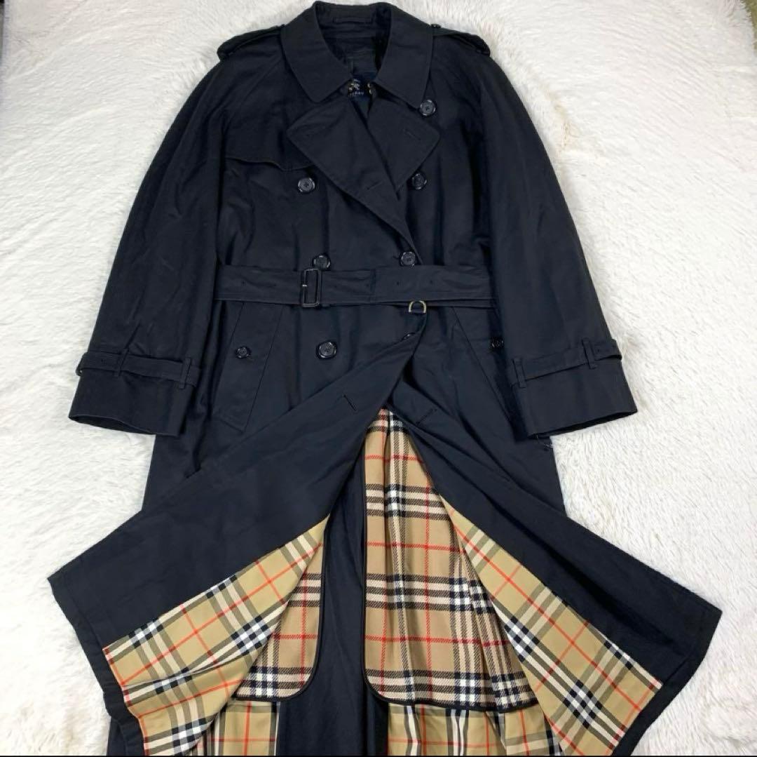 希少サイズ　3XL バーバリーロンドン　3XL マキシ丈　チェック ベルト