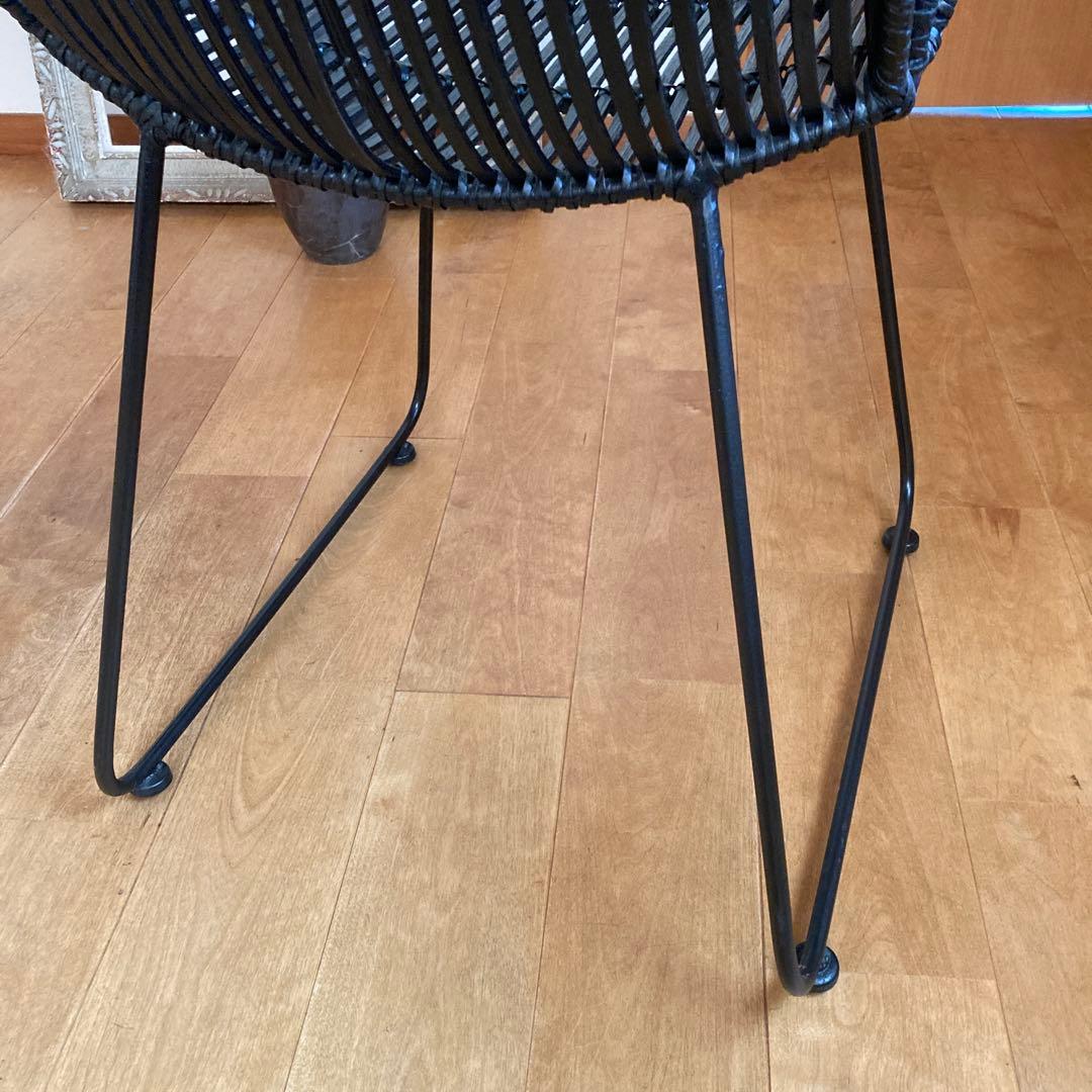 デザイナーズチェア　椅子　北欧　アイアン脚　バンブー　竹　ラタン風　モデルルーム
