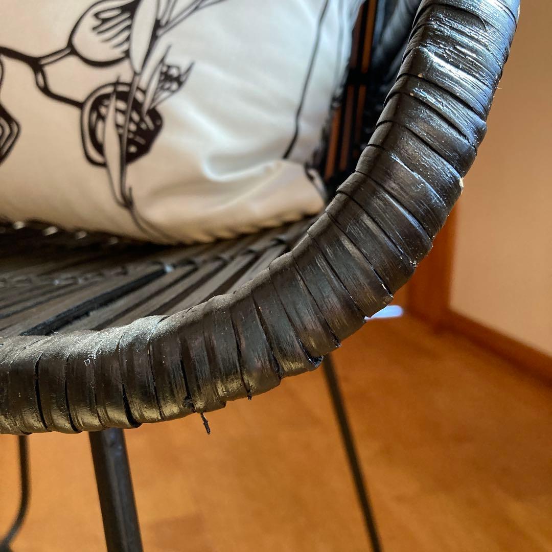 デザイナーズチェア　椅子　北欧　アイアン脚　バンブー　竹　ラタン風　モデルルーム