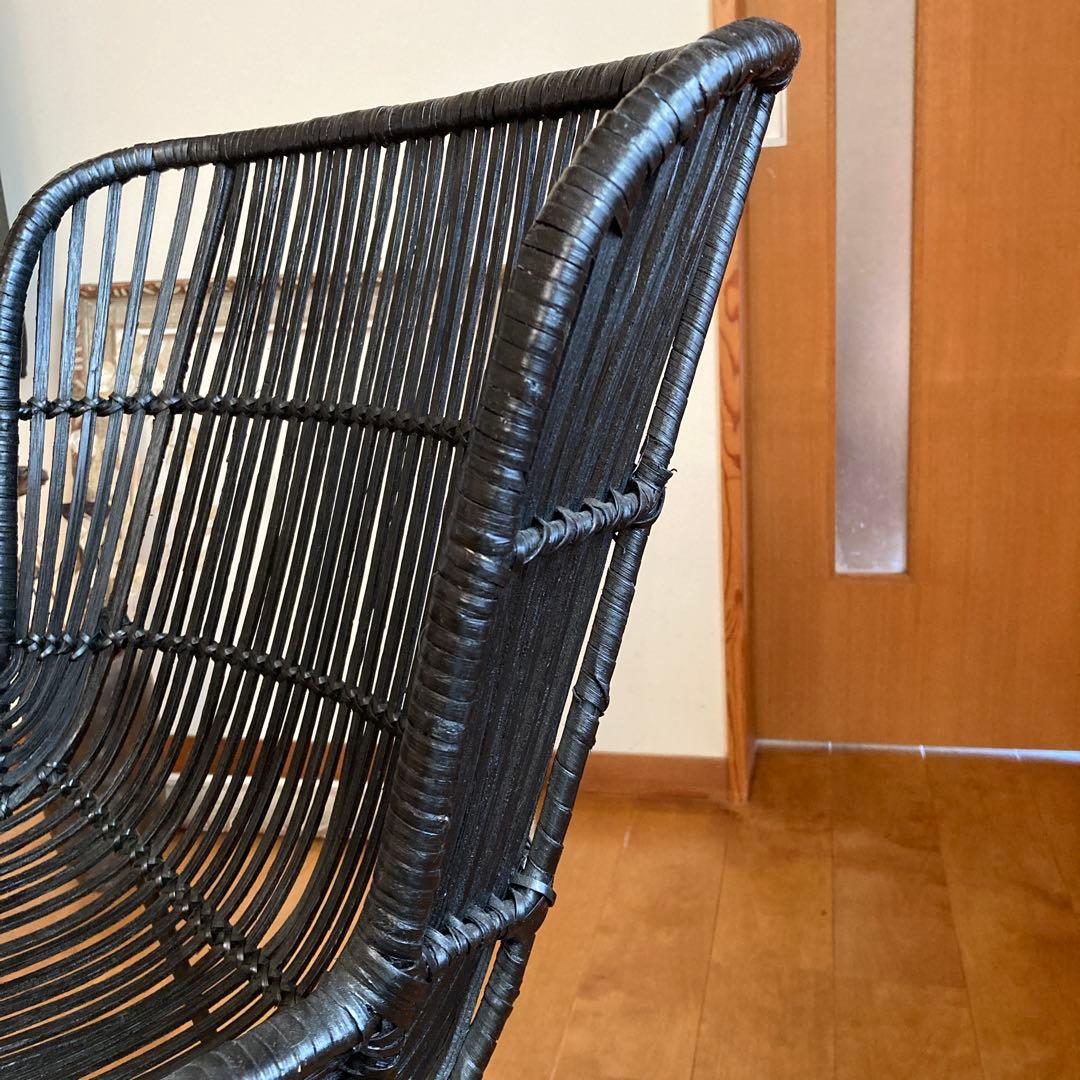 デザイナーズチェア　椅子　北欧　アイアン脚　バンブー　竹　ラタン風　モデルルーム