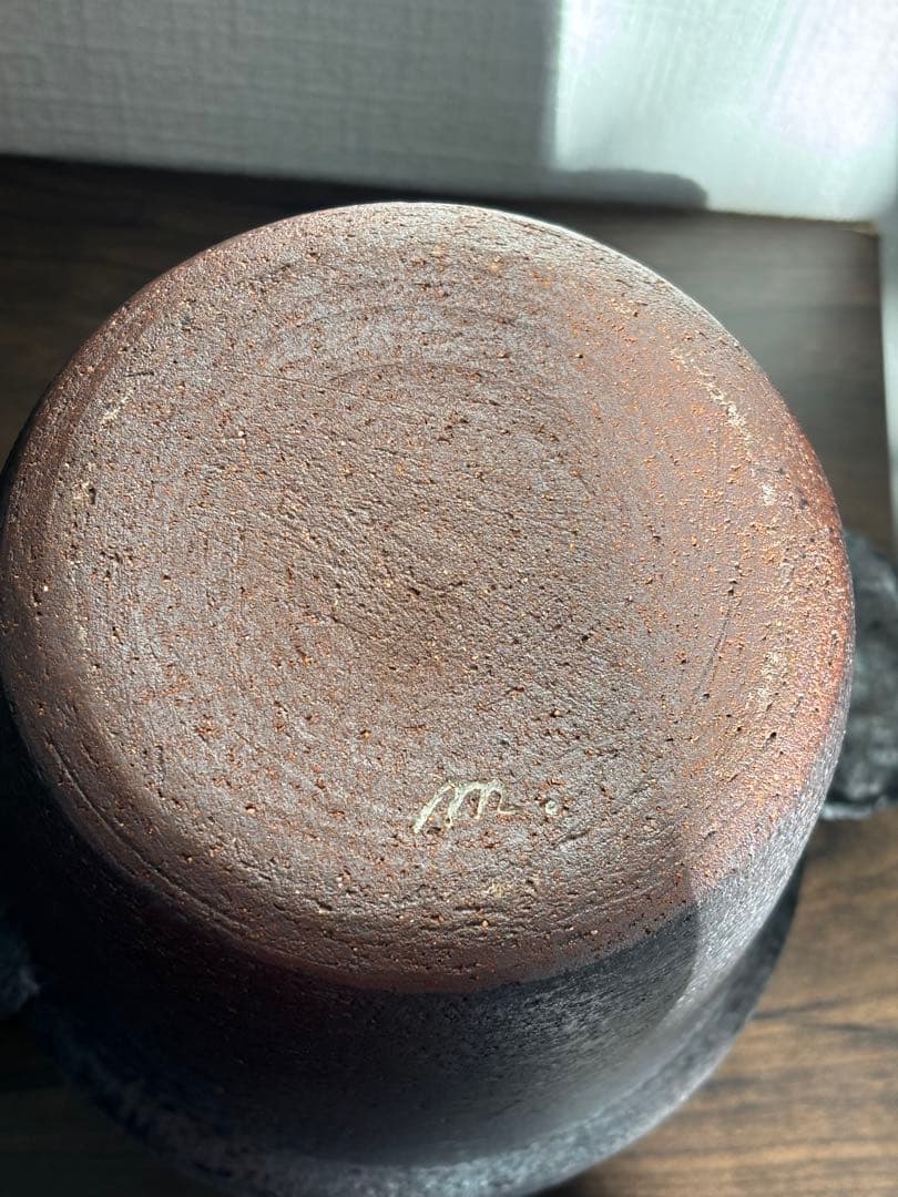 目止めのみ未使用！黒錆☆石渡磨美どんぐり炊飯土鍋1合炊き☆ご飯炊き炊飯鍋作家もの