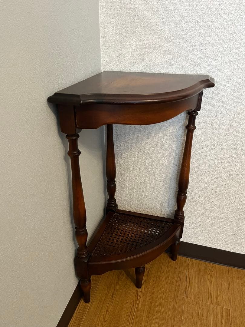 karimoku カリモク家具 コロニアル コーナーラック 電話台 木製ラック