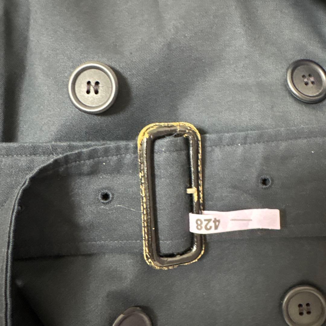 Burberrys 英国製ノバチェックトレンチロングコート ネイビー